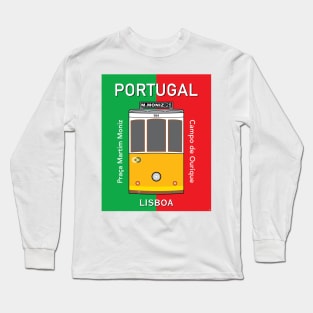 Lisboa Lisbon City Portugal Tram 28 Belem Travel Vintage Long Sleeve T-Shirt